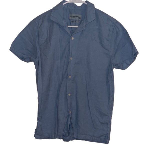 🌹Abercrombie & Fitch Stretch Blue Casual Shirt - Picture 1 of 4